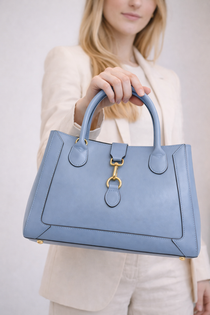 Borsa AREZZO in pelle azzurra Togo